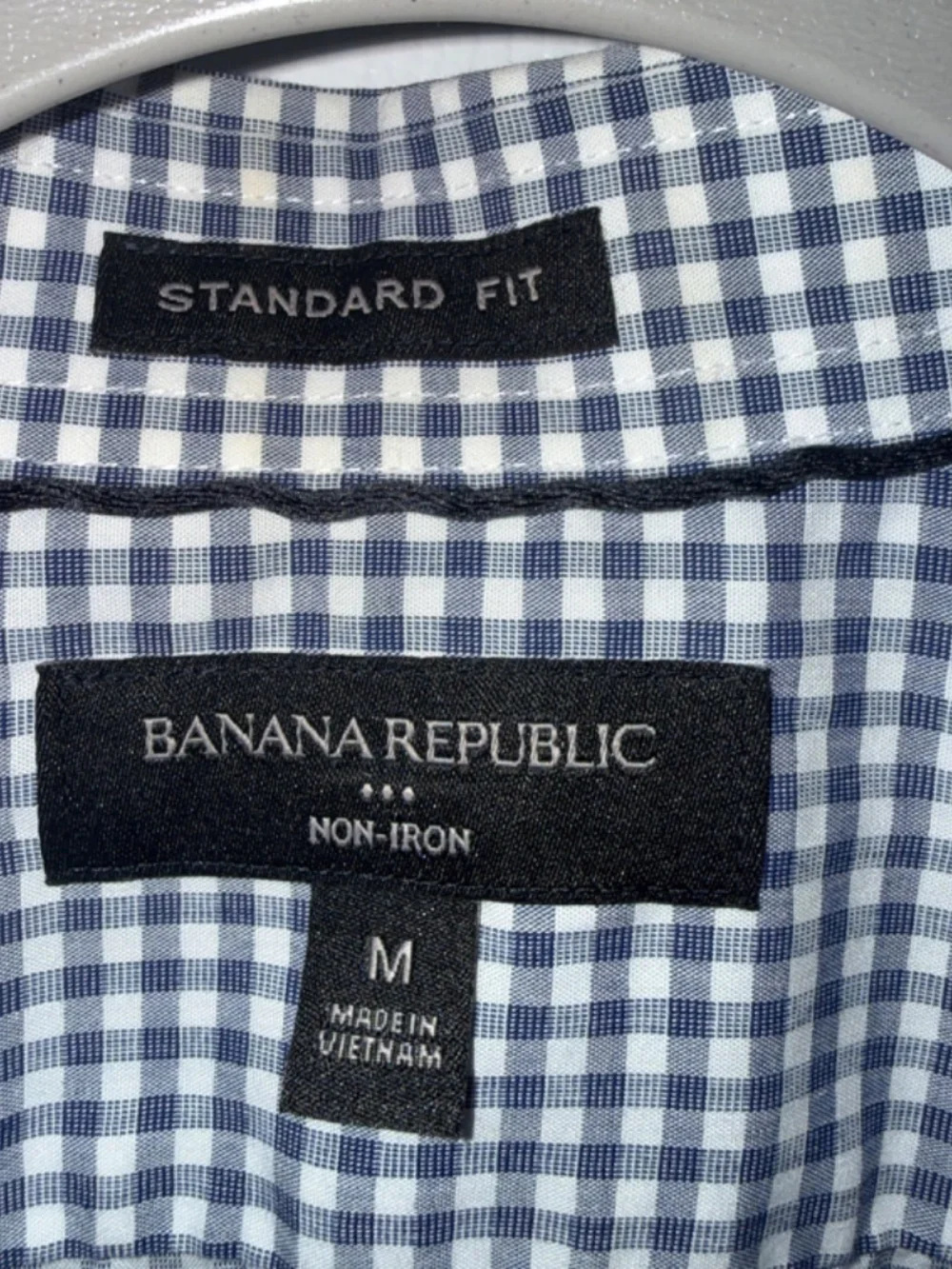 Banana Republic Checkerboard Button Down Long Sleeve Shirt - MEDIUM